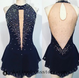 Black Figure Skating Dressses Women Competition Skating Clothing Custom O092403