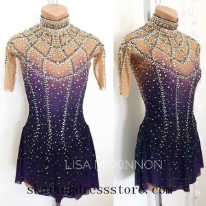 Purple Ice Dressses Women Competition Skating Clothes Custom O092602