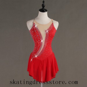 Figure Skating Dresses for Girls Red  Custom  L0018