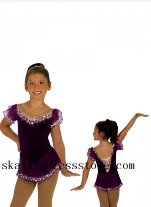 Brown Custom Skating Dresses Kids Sharene Skatewear Gilrs S045