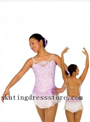 Pink Custom Ice Skating Dresses Kids Sharene Skatewear Gilrs S046
