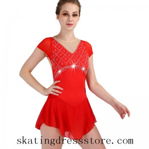 figure skating clothes competition red new 2019 custom size L0040