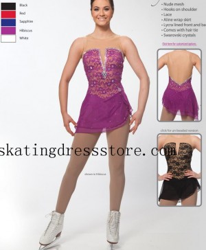 Girls Ice Dance Dress Figure Skating Dress Purple Custom Brad Griffies Designs B1779