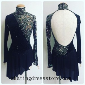 Ice Dressses Custom Women Competition Skating Wear Black O092606