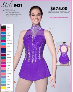 Competition Figure Skating Clothing Purple Ice Dresses 2019 Custom Size for Girls B421