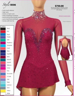 Competition Figure Skating Clothes Brad Griffies Wine Red 2019 Custom Size for Girls B506
