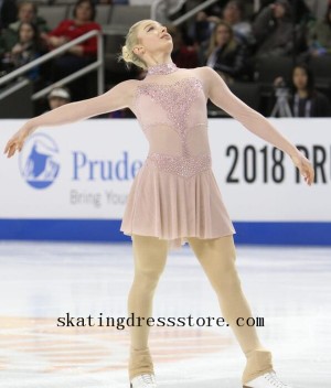 custom beautiful figure skating dresses long sleeves or sleeveless spandex girls FC770