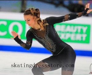 spandex best figure skating dresses Black FC1207