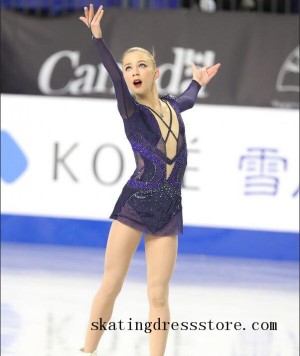 free shipping 2018 dancing on ice costumes long sleeves or sleeveless Lycra Other FC1667