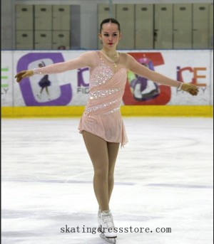 free shipping women dress for ice skating spandex Lycra kids FC722