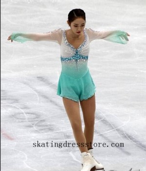 figure skater halloween costume girls spandex custom long sleeves or sleeveless FC1327