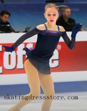 Black Lycra figure skating apparel FC1205