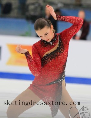 long sleeves or sleeveless spandex custom figure skating suit Lycra FC393