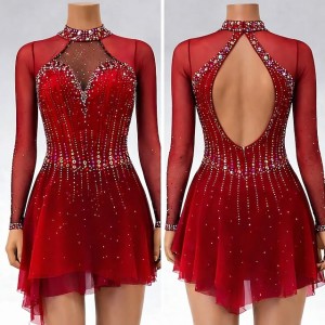 figure skating test dress free shipping kids HB1848
