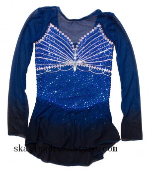 women Beaded kids spandex flapper figure skating dress CJ179