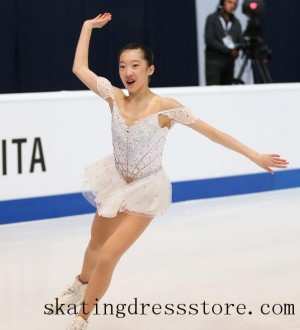 2017 fringe figure skating dress White girls FC1386