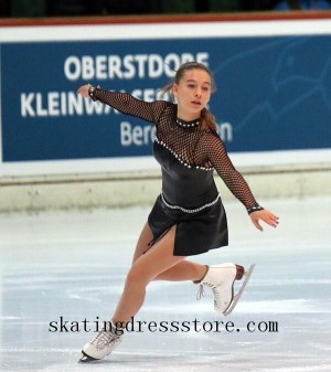 2018 women custom gold figure skating dress Lycra FC1255