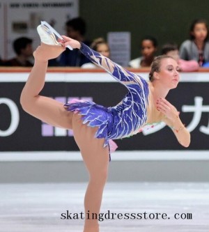 women kids long sleeves or sleeveless ice fairy figure skating dresses FC523