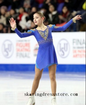 women Lycra Beaded ice gown girls Blue FC682