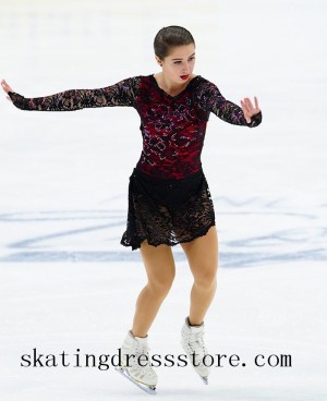 long sleeves or sleeveless free shipping women ice skating costumes for sale Beaded FC1562