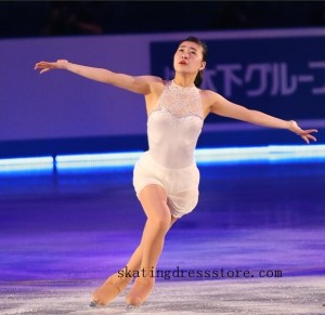 White Lycra mary poppins figure skating dress 2018 custom FC1350