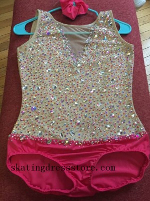 Beaded girls nike figure skating clothes Lycra CJ89