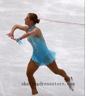 free shipping long sleeves or sleeveless outfits to wear ice skating Blue women FC687
