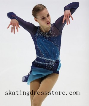 spandex custom Beaded rainbow ice skating dress kids FC838