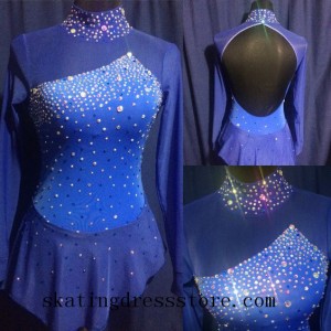 long sleeves or sleeveless free shipping roller skating dresses amazon Beaded CJ200