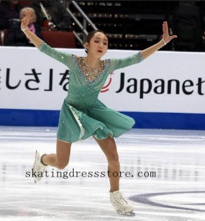 Beaded long sleeves or sleeveless custom russian figure skating jacket FC1585