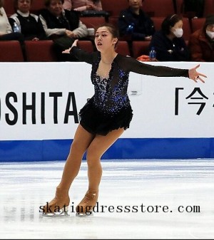 2017 tango figure skating dress long sleeves or sleeveless Lycra FC1237