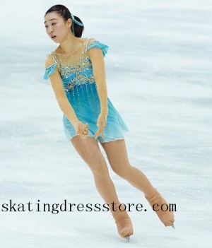 long sleeves or sleeveless Lycra tango ice dance dress FC610