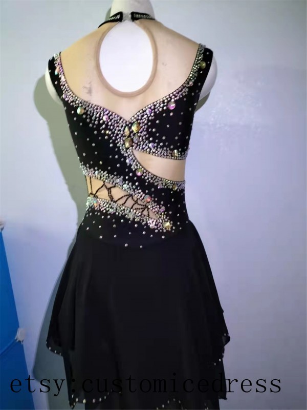 Black Figure Skating Dresses for Girls Custom W02 - Hot Sale ...