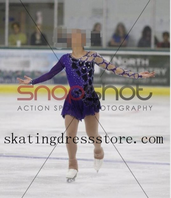 Figure Skating Dress Purple Women Ice Dress 2017 New Custom O0018