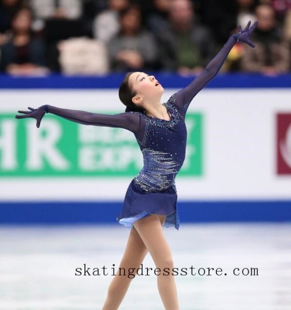 custom christmas figure skating dresses long sleeves or sleeveless FC1670 SkatingDressStore