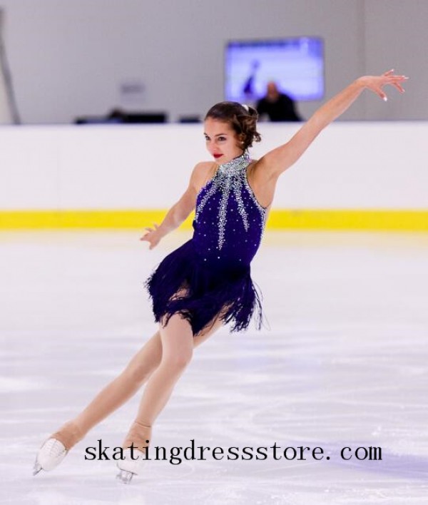 custom made figure skating dresses custom Blue FC862 Blue Color Ice Skating Dresses SkatingDressStore