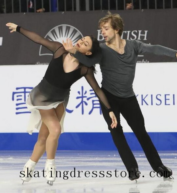 ice skating practice outfits long sleeves or sleeveless spandex FC1297 Black Color Ice Skating Dresses SkatingDressStore