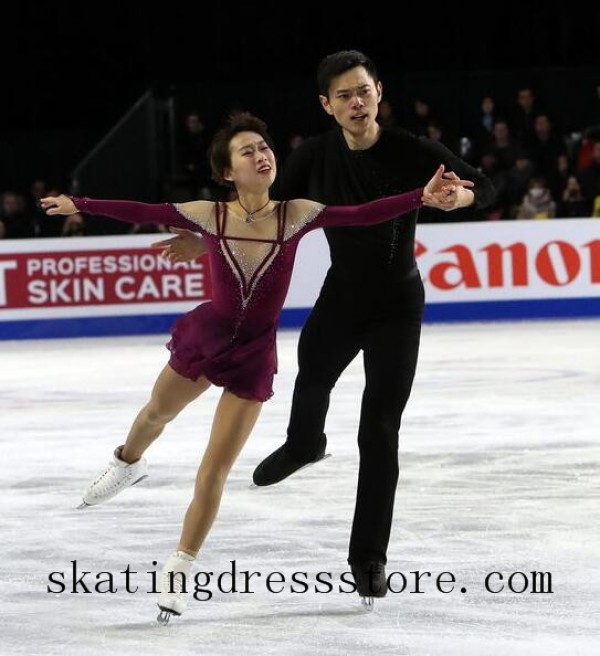 Red and black figure skating dress online