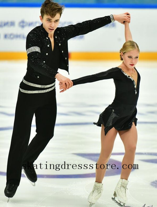 Black and white figure skating dress discount