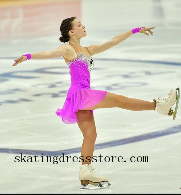 girls spandex Beaded kids used figure skating competition dresses for sale FC1031 SkatingDressStore