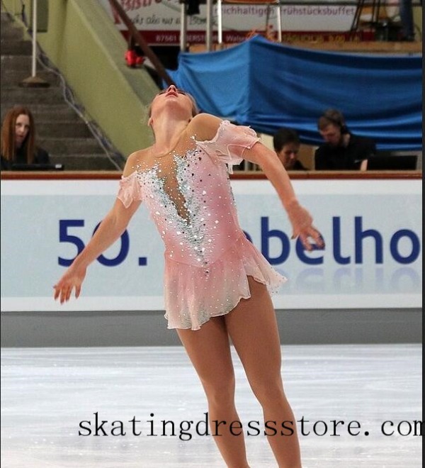 pink figure skating dress  Figure Skating Dresses  | A more detailed look at this beautiful custom pink  figure skating dress#throwbackthursday The process of creating each  custom dress